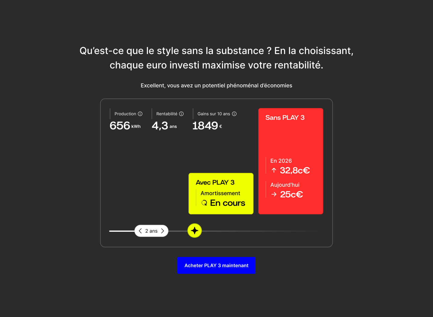 Savings widget - Dark